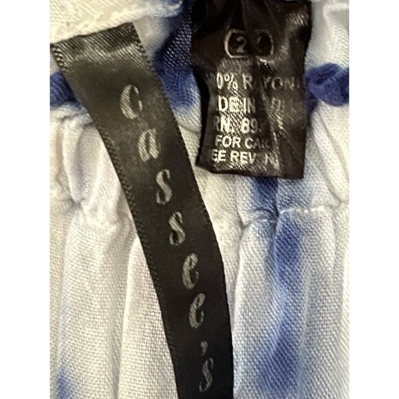 Cassee’s Women’s Blue White Tie-Dye Peasant Blouse Size 2X – Rayon Boho Off-Shou - Picture 3 of 6